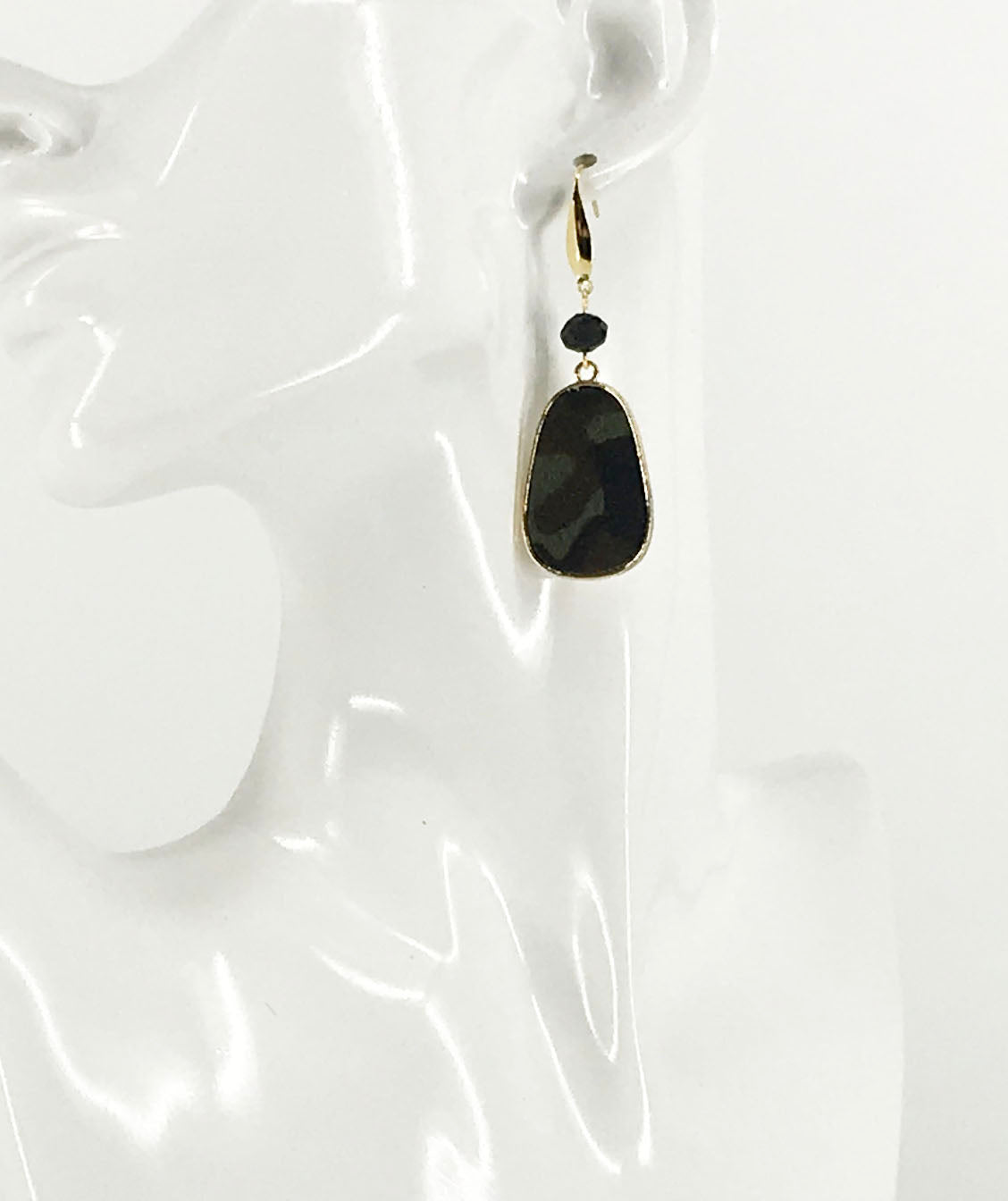 Hair on Camo Leather Teardrop Pendant Earrings - E19-2695