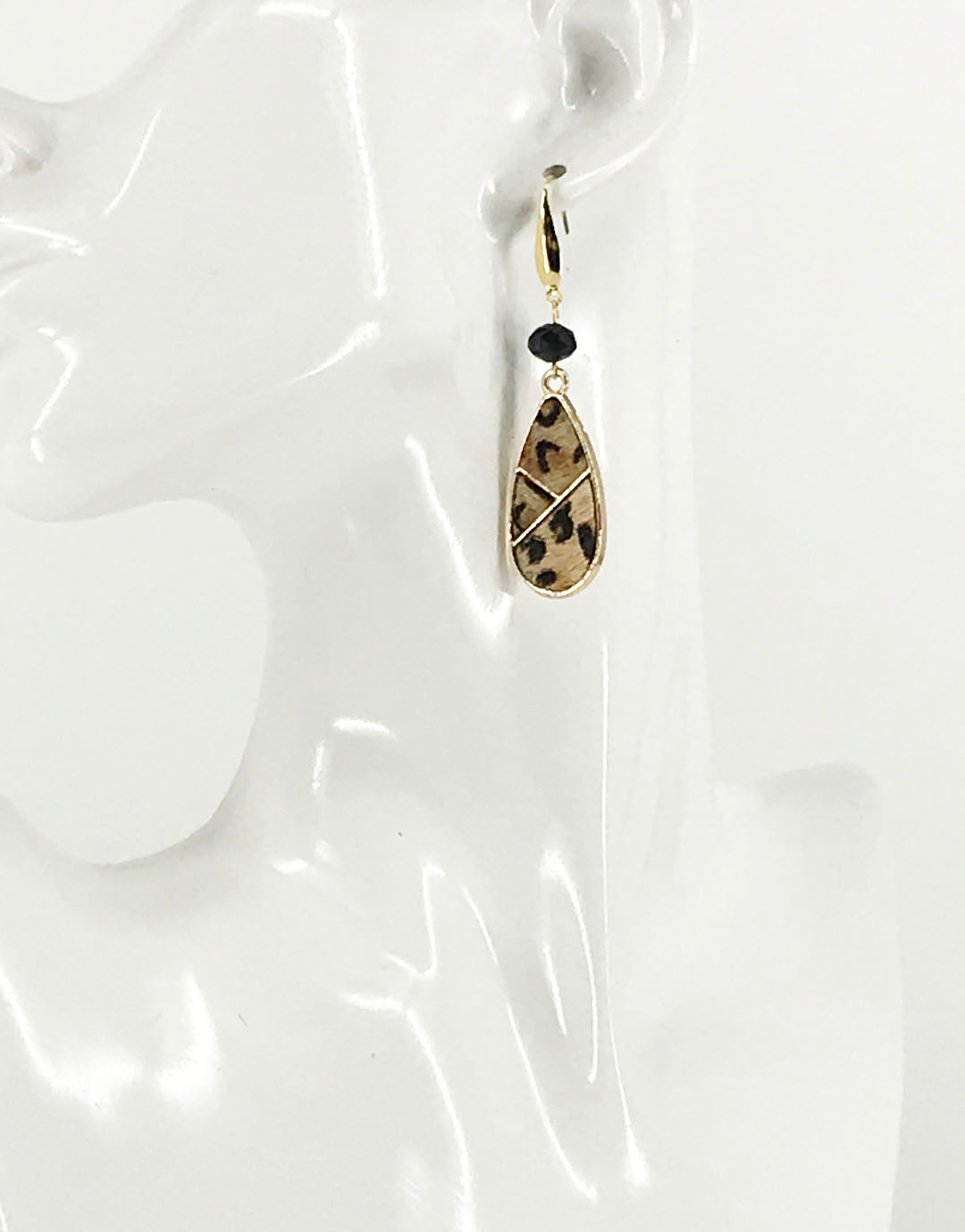 Hair On Leopard Leather Pendant Earrings - E19-2707