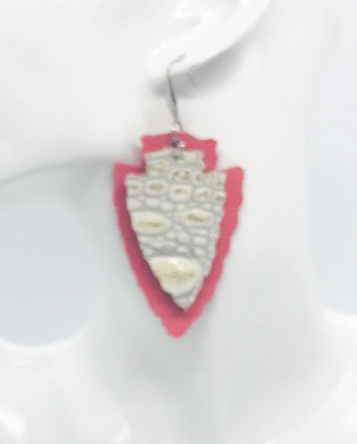 Off White Layered Arrow Drop Earrings
