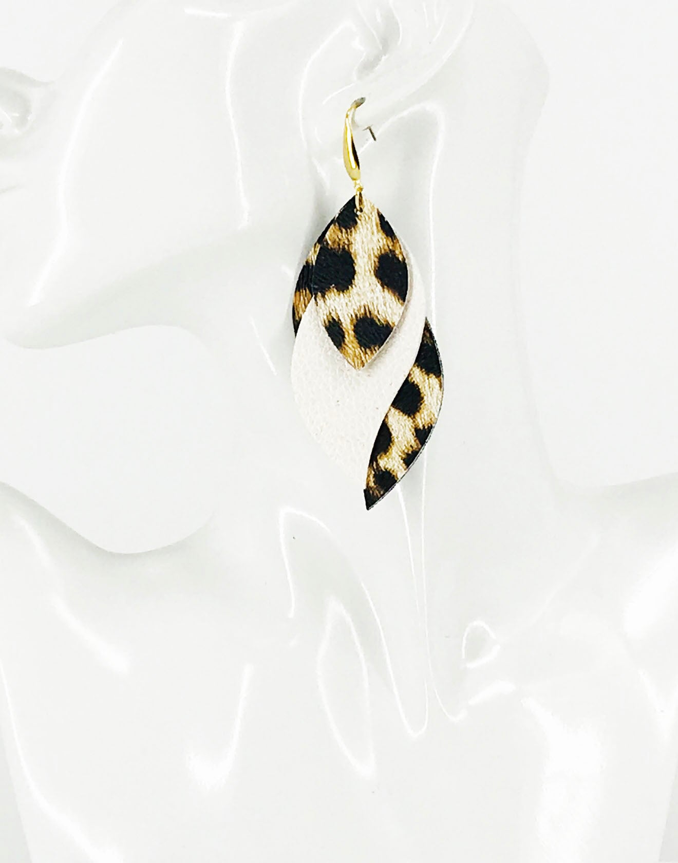 Leopard Faux Leather Layered Earrings - E19-2861