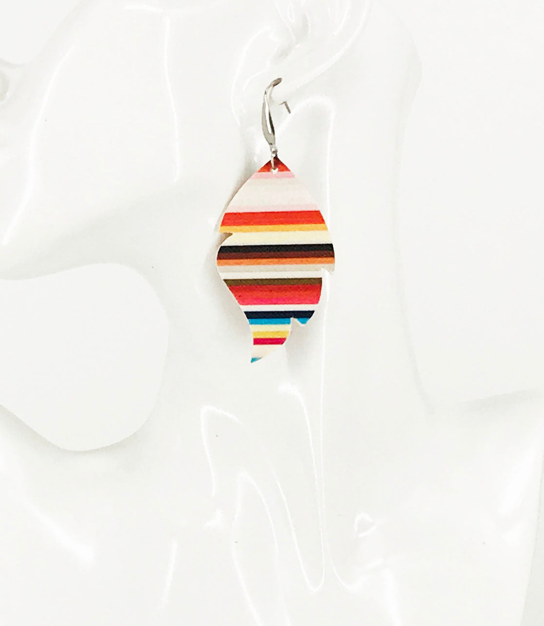 Striped Faux Leather Earrings - E19-2988