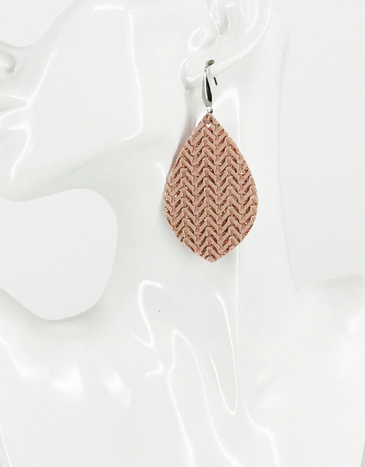 Rose Gold Faux Leather Earrings - E19-3060