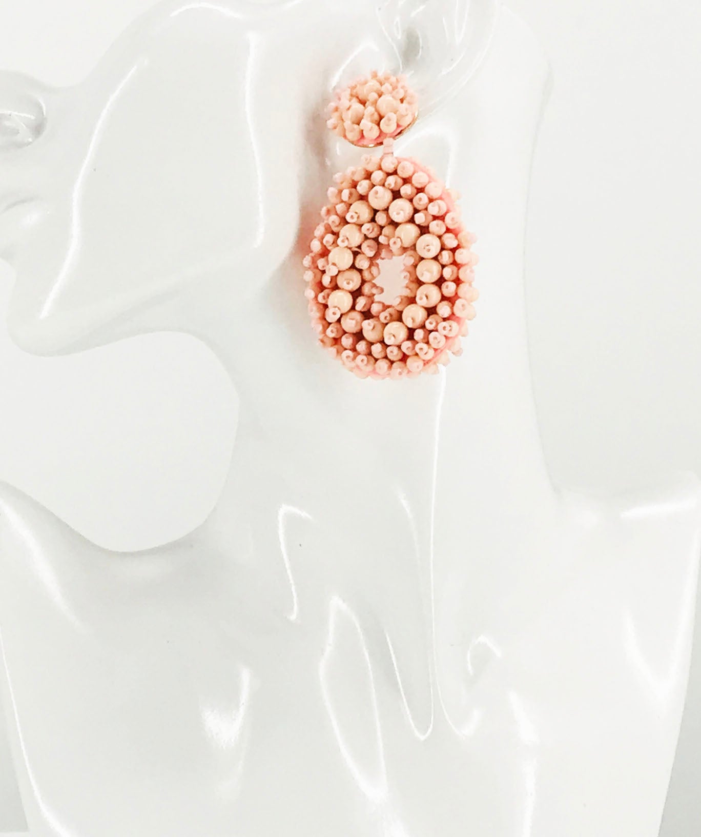 Pink Bohemian Beaded Teardrop Earrings - E19-3073
