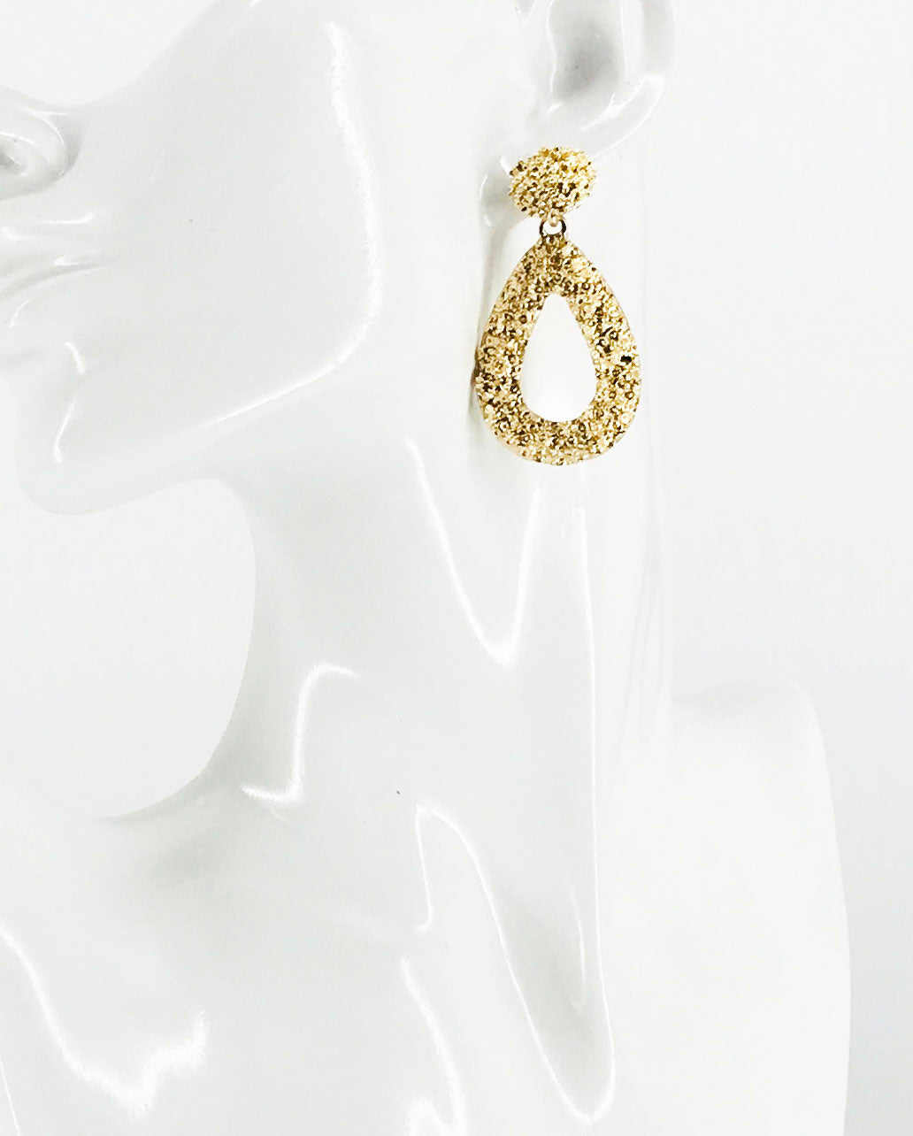Large Metal Geometric Dangle Stud Earrings - E19-3112