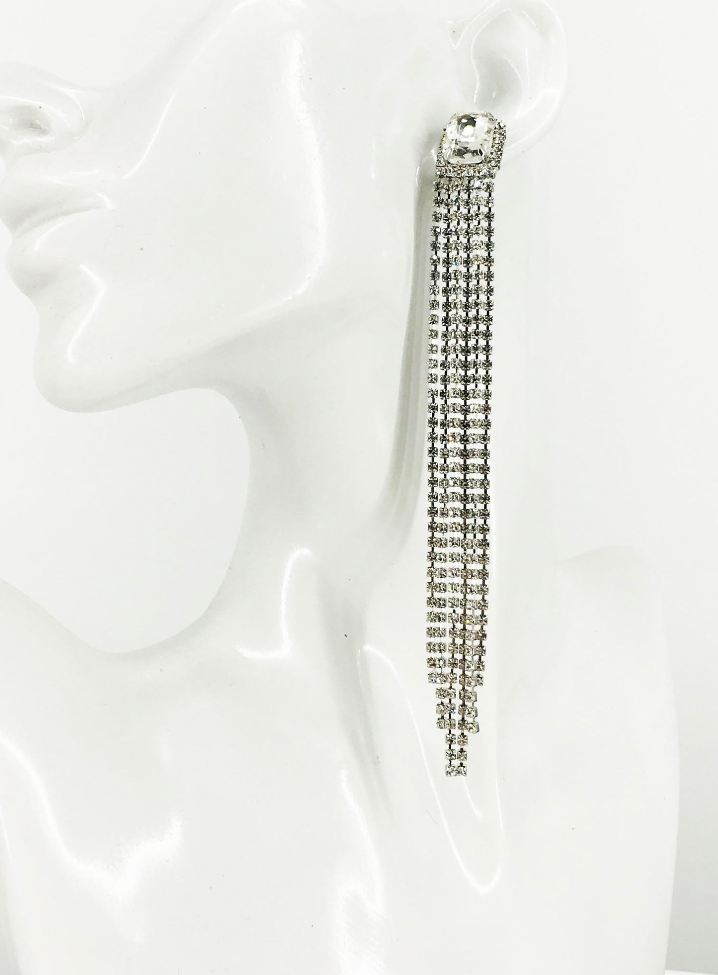 Rhinestone Fringe Earrings - E19-3697
