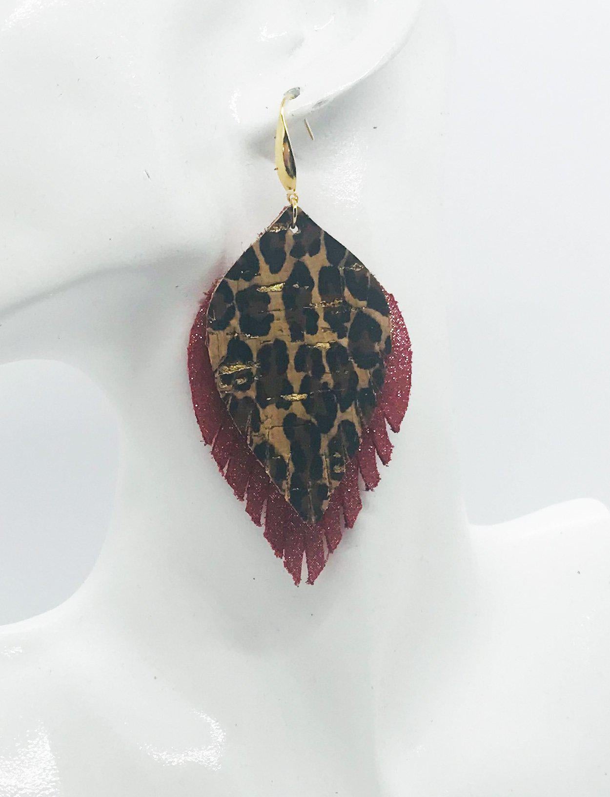 Fiery Cheetah Fringe Statement Earrings