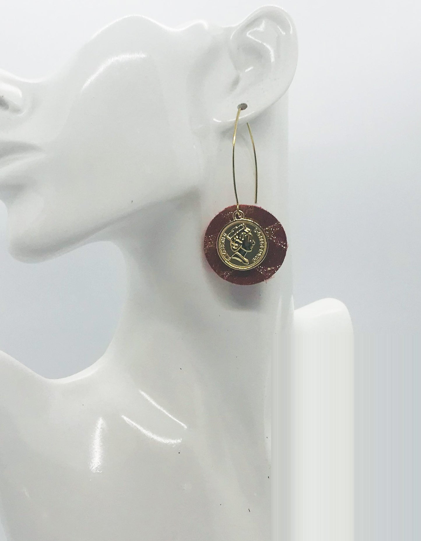 Burnt Orange Snake Skin Leather Earrings - E19-637