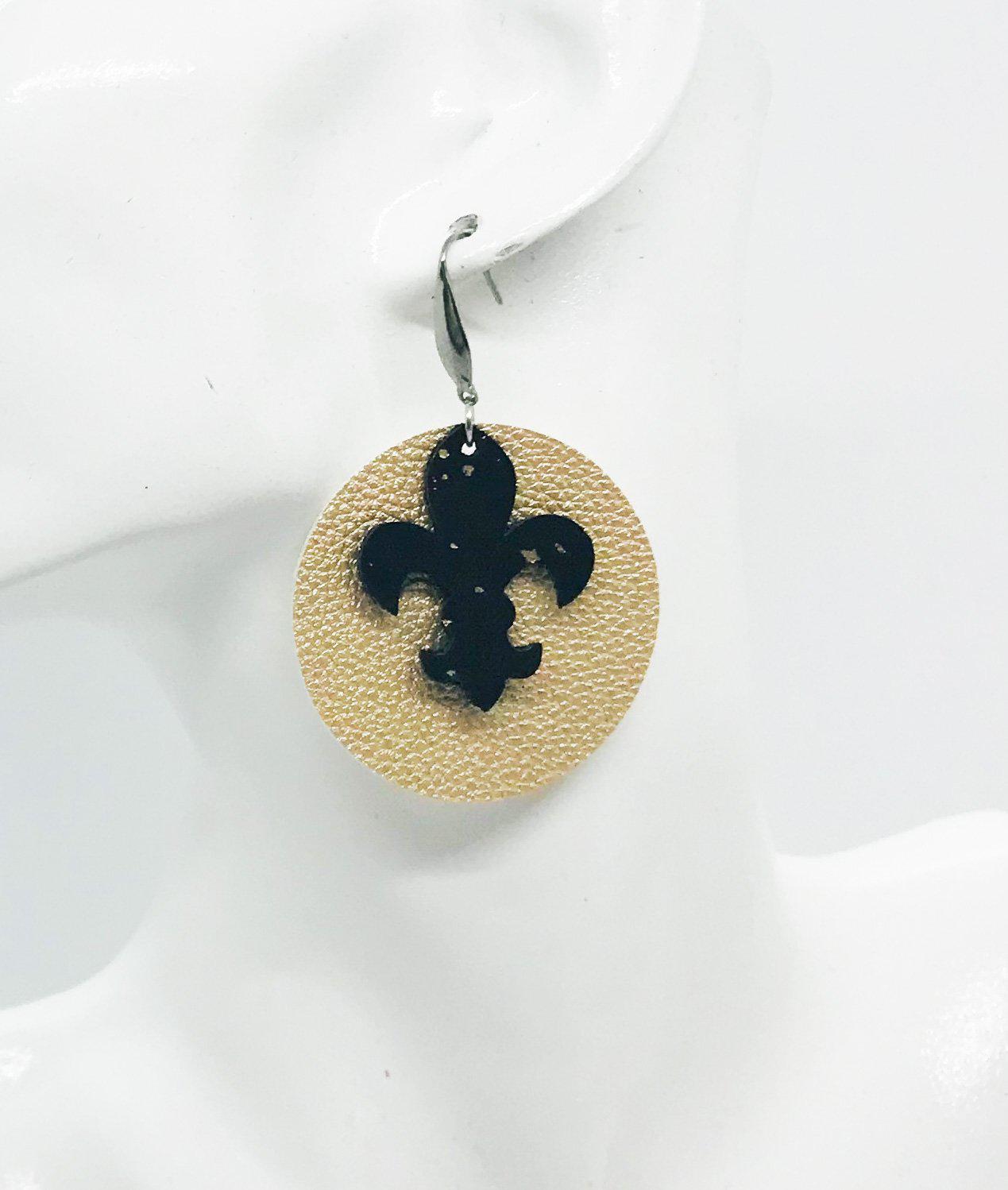 Faux Leather and Cork Earrings - E19-781