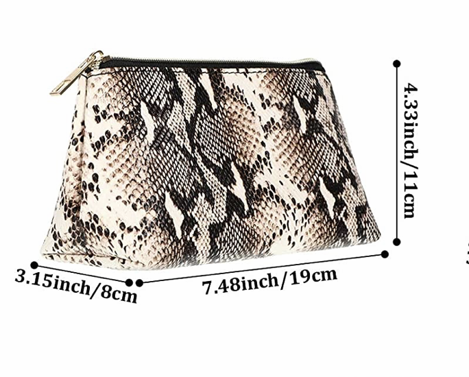 Large Size Snake Print Cosmetic Bag - HB122