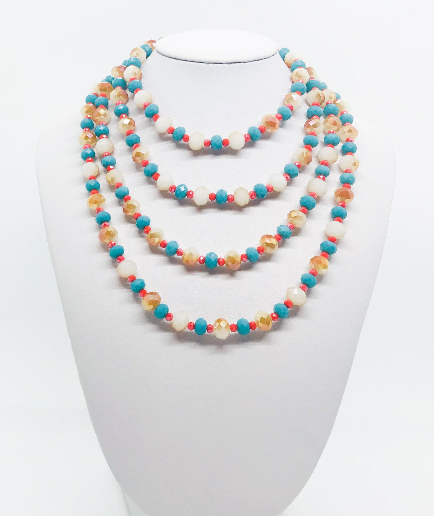 59" Glass Bead Necklace - N226