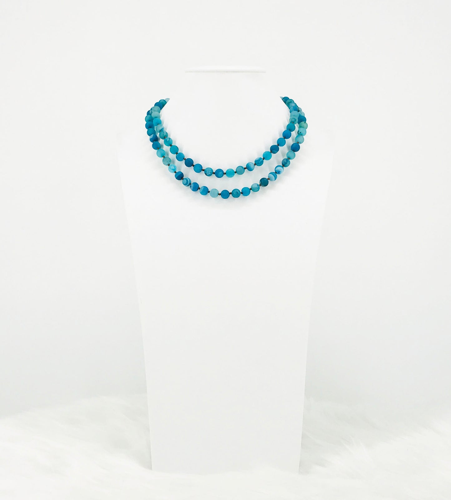 Blue Druzy Gemstone Necklace - N356