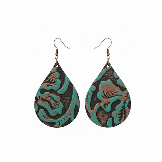 Embossed Leather Earrings - E19-024