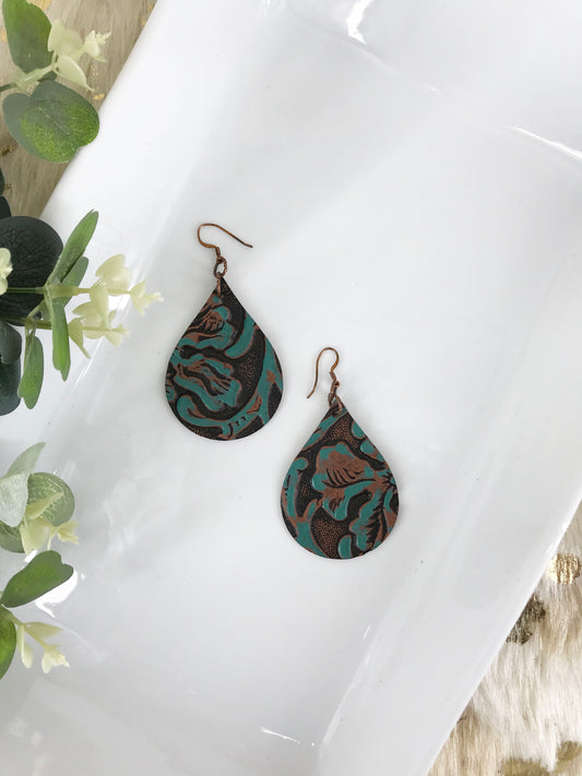 Embossed Leather Earrings - E19-024