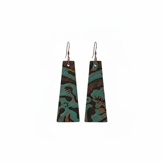 Embossed Leather Bar Earrings - E19-030