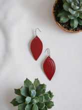 Load image into Gallery viewer, Embossed Red Leather Earrings - E19-036