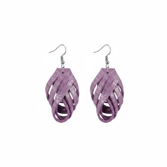 Lilac Genuine Leather Earrings - E19-077