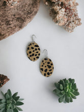 Load image into Gallery viewer, Hair On Beige Cheetah Leather Earrings - E19-092