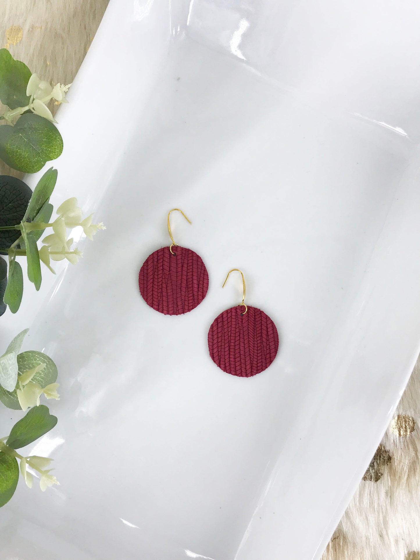 Genuine Leather Earrings - E19-1026
