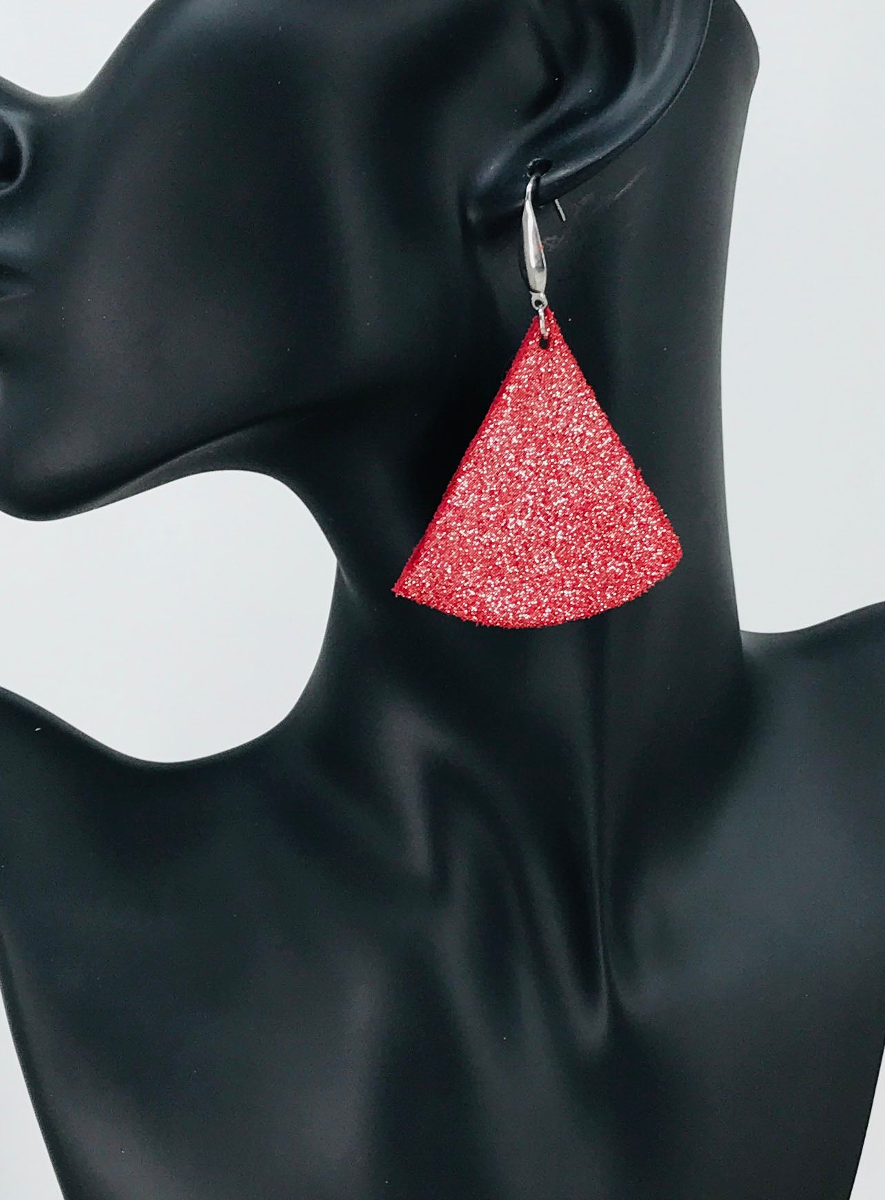 Crimson Dazzle Leather Earrings - E19-1037