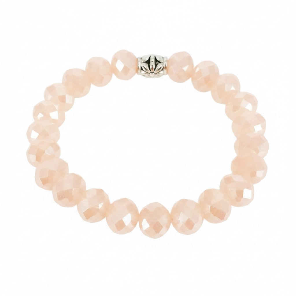 Pink AB Glass Bead Stretch Bracelet