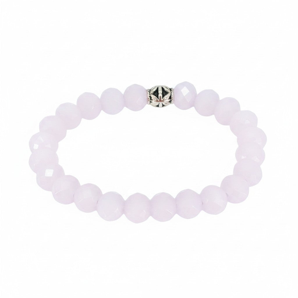 Pastel Purple Glass Bead Stretch Bracelet