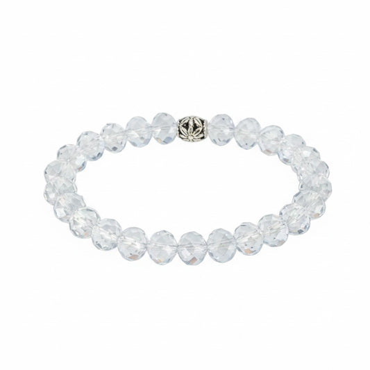 Sky Blue Glass Bead Stretch Bracelet