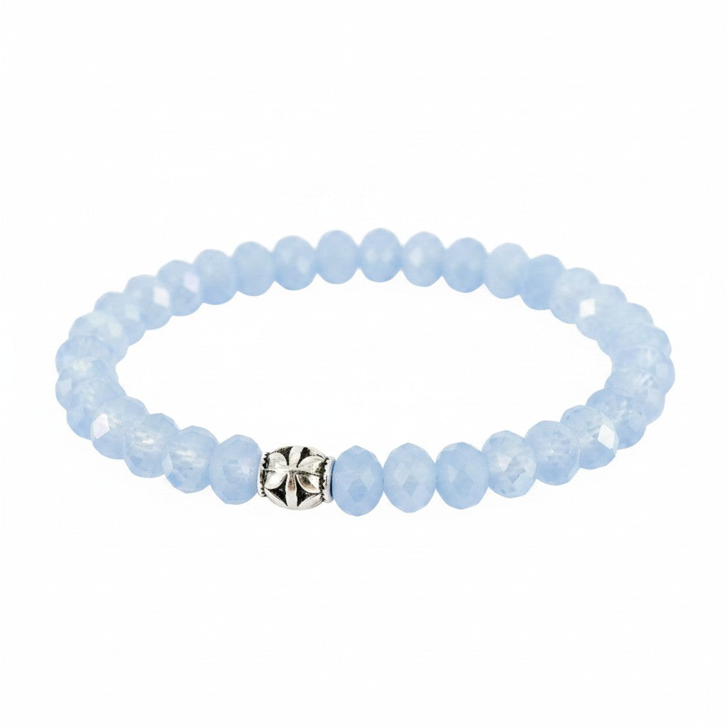 Light Blue AB Glass Bead Stretch Bracelet