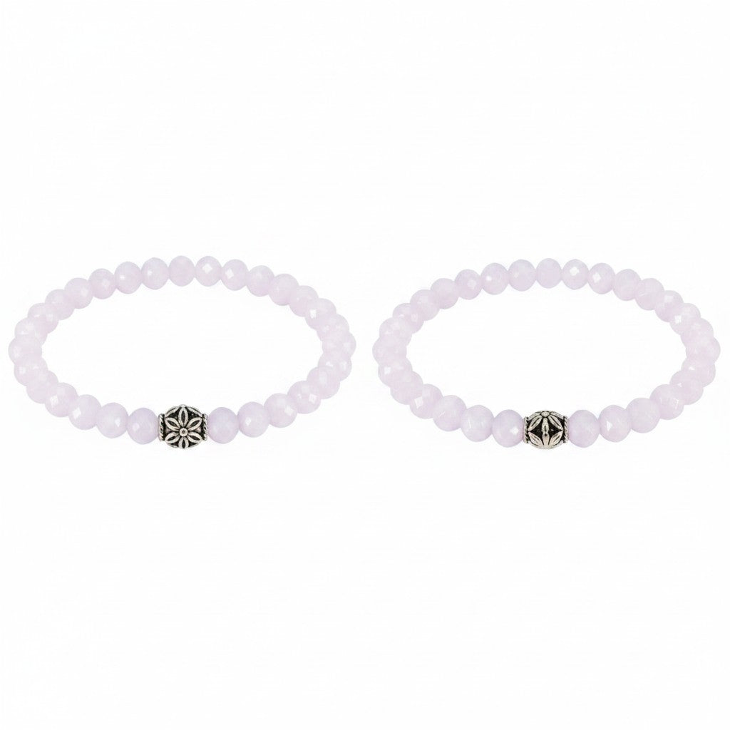 Pastel Purple Glass Bead Stretch Bracelet