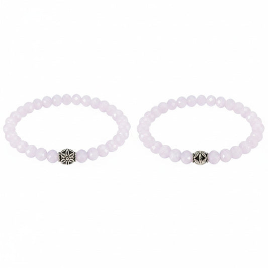 Pastel Purple Glass Bead Stretch Bracelet