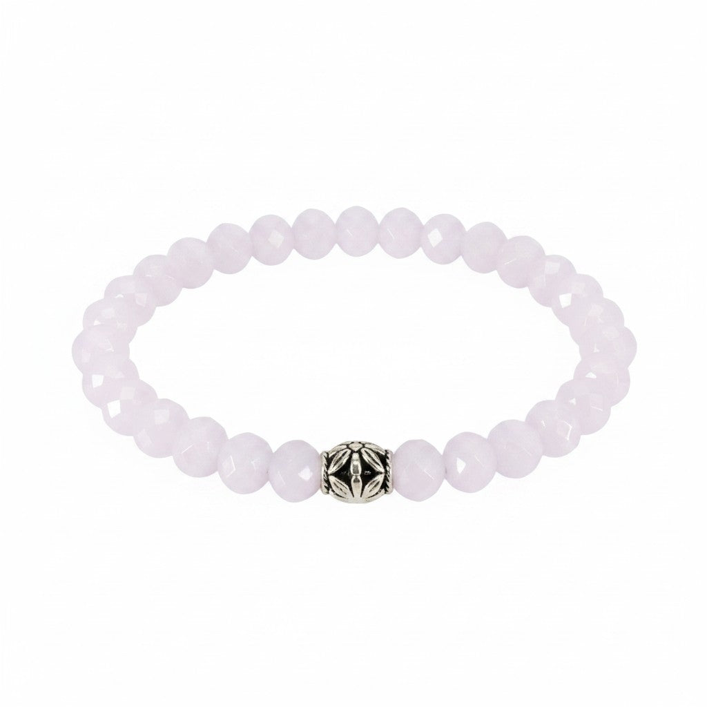 Pastel Purple Glass Bead Stretch Bracelet