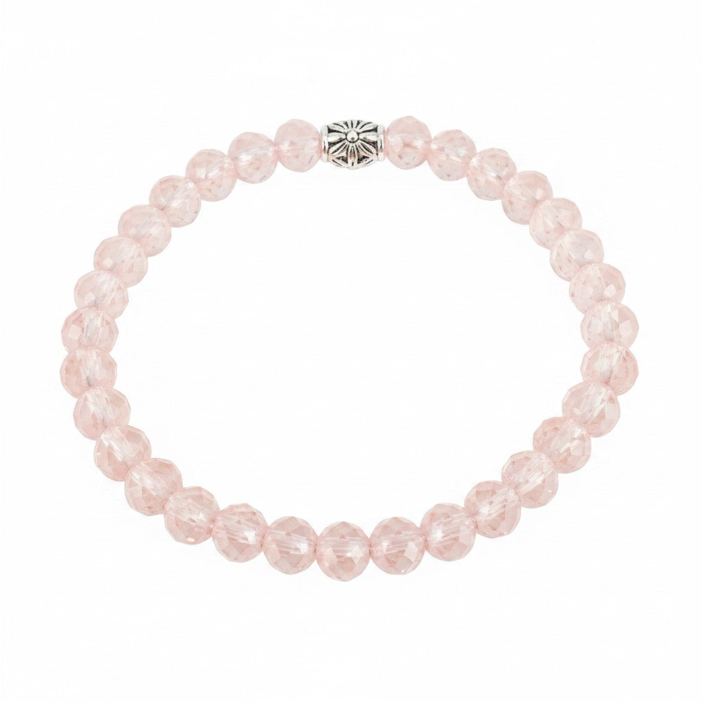 Pink AB Glass Bead Stretch Bracelet
