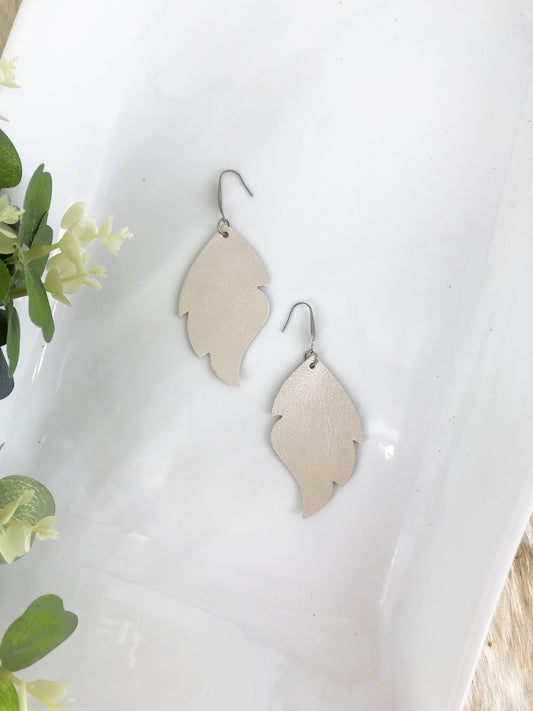 Champagne Leather Earrings - E19-1142