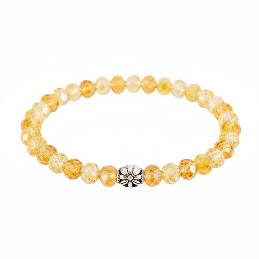 Abacus Gold Glass Bead Stretch Bracelet