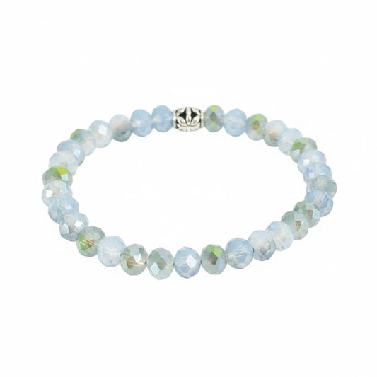Sea Green Glass Bead Stretch Bracelet