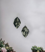 Load image into Gallery viewer, Jungle Gray Camo Leather Earrings - E19-1166