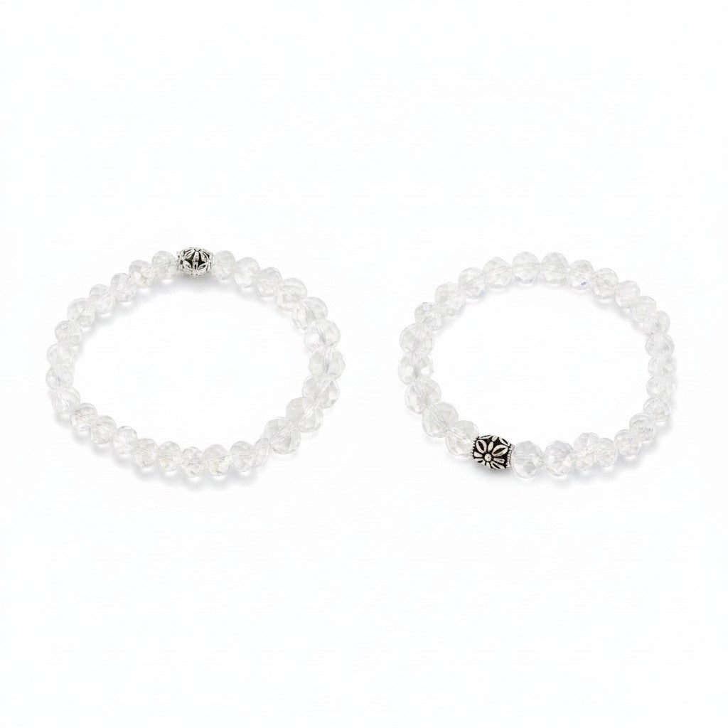 Clear AB Glass Bead Stretch Bracelet