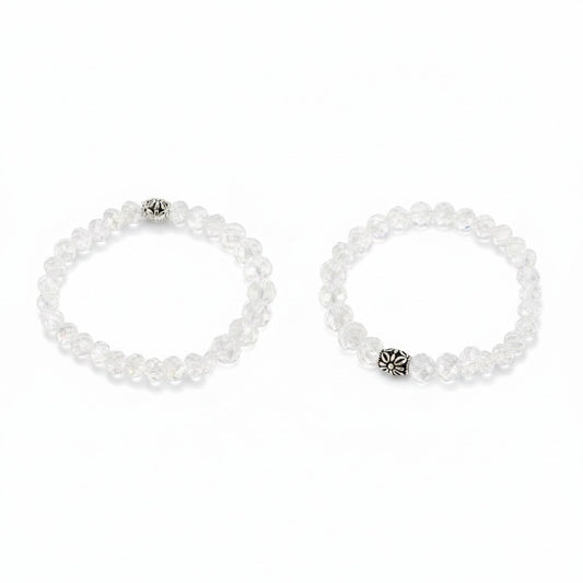 Clear AB Glass Bead Stretch Bracelet