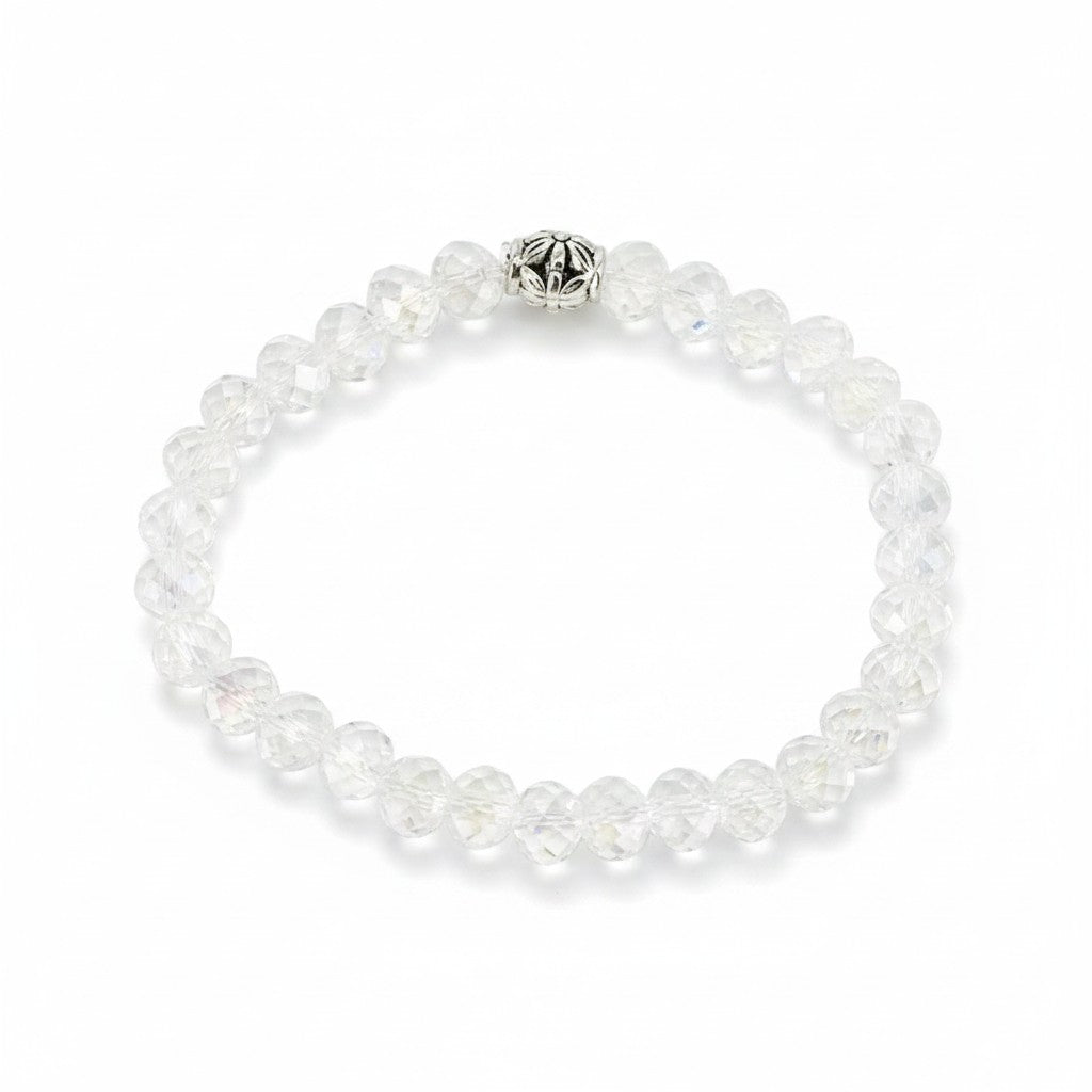 Clear AB Glass Bead Stretch Bracelet