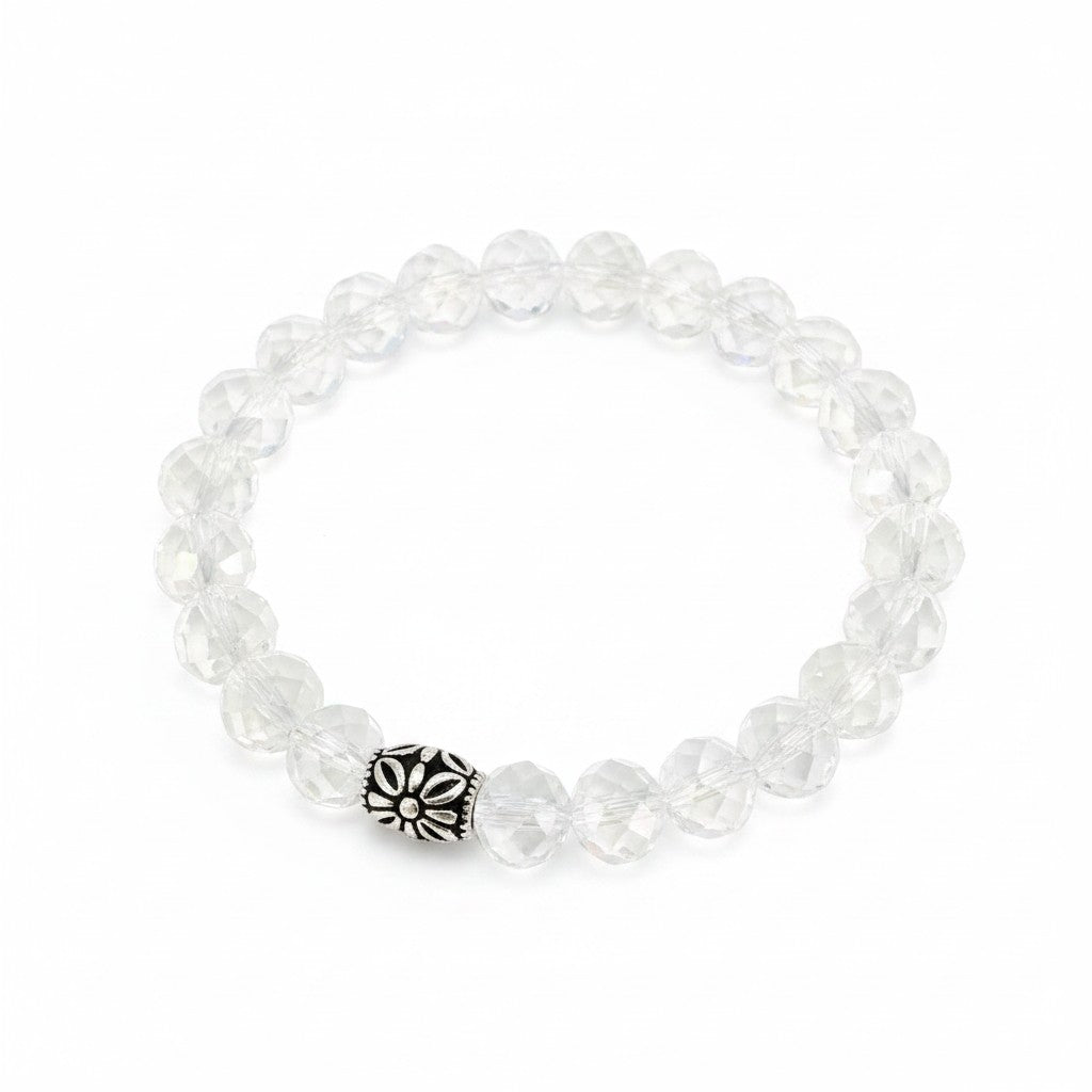 Clear AB Glass Bead Stretch Bracelet