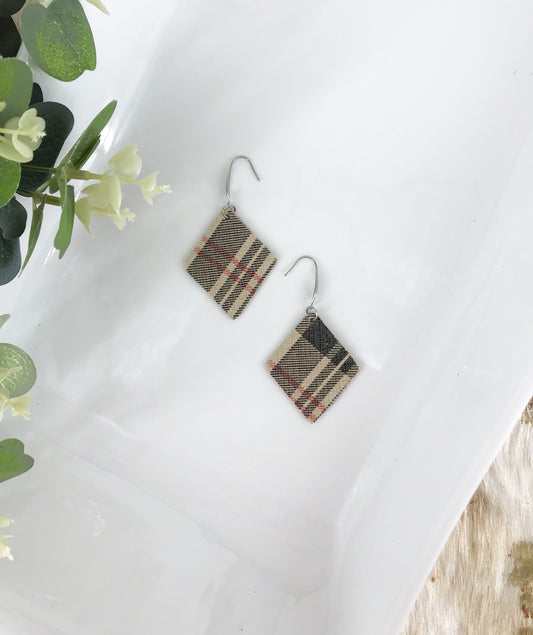 Preppy Plaid Leather Earrings - E19-1179