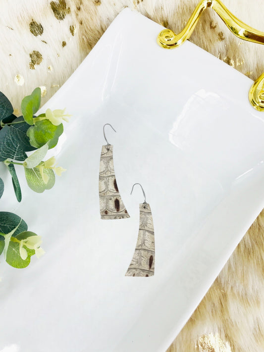 Bronze Tipped Alligator Leather Earrings - E19-1180