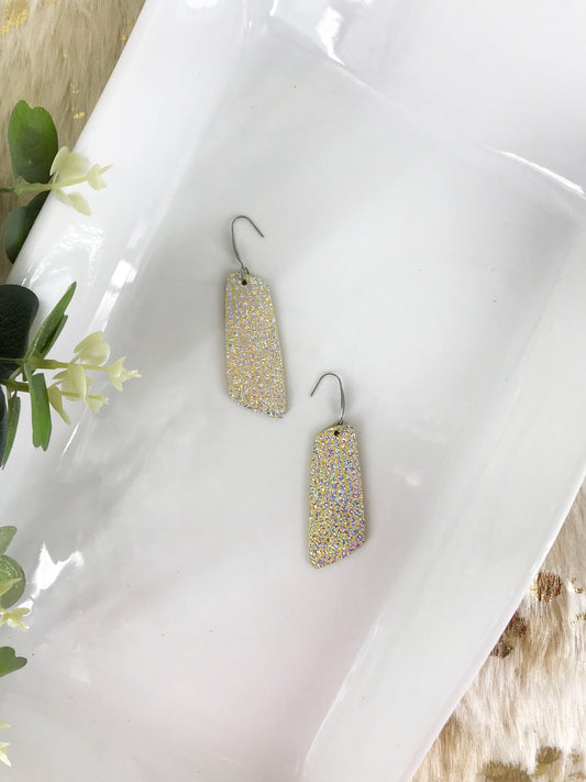 Silver Halo Banana Leather Earrings - E19-1183