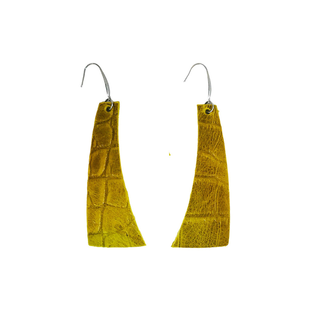 Golden Croco Bar Drop Earrings