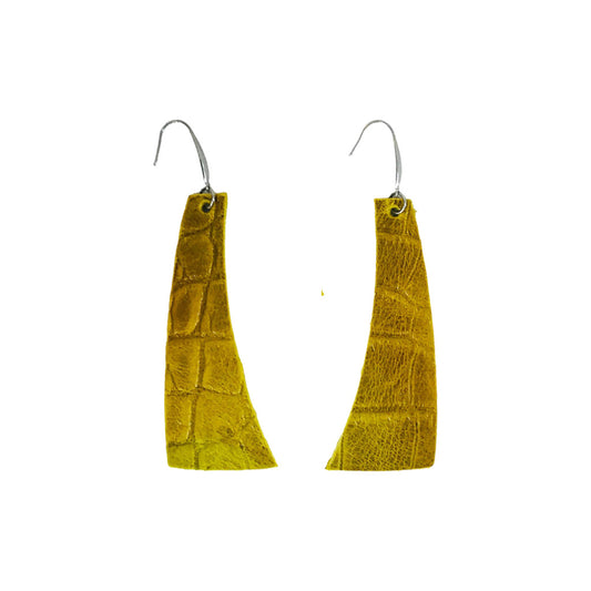 Golden Croco Bar Drop Earrings