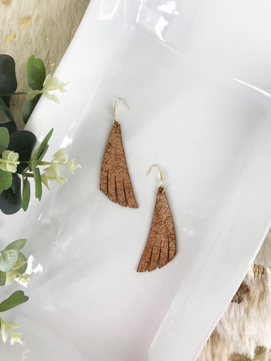 Rose Gold Copper Leather Earrings - E19-1201