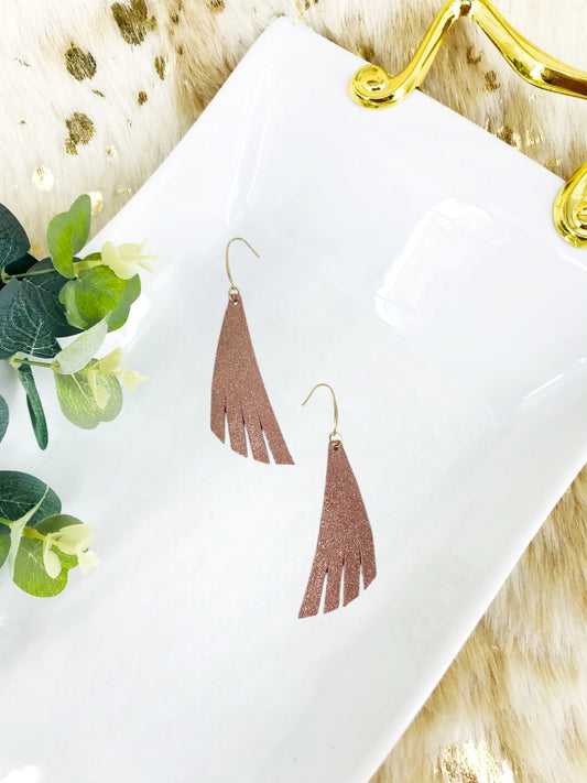 Rose Gold Leather Earrings - E19-1213