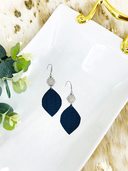Blue Italian Fishtail Leather Earrings - E19-1220