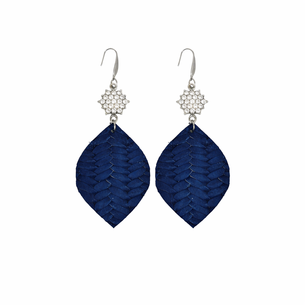 Midnight Fishtail Leather Earrings