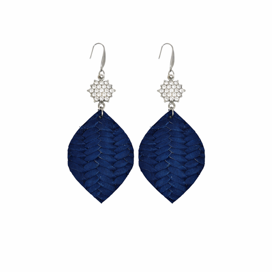 Midnight Fishtail Leather Earrings