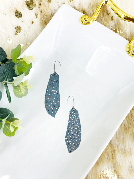Exotic Teal Stingray Leather Earrings - E19-1222